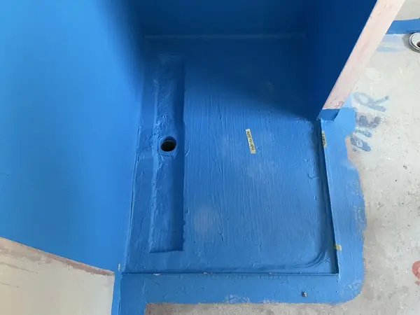 Shower base waterproofing — defect found during enclosed/waterproofing inspection in Brisbane