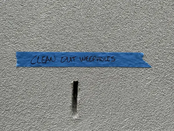 Clean out weepholes