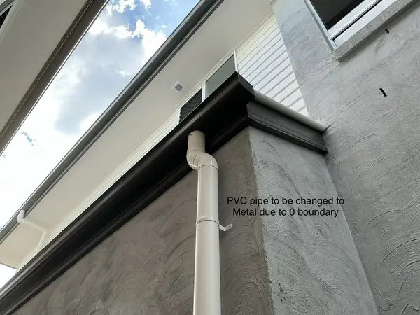 PVC pipe to be changed to metal