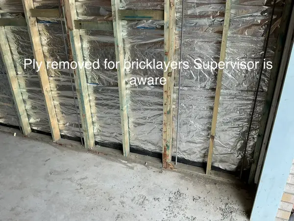 Ply removed for bricklayers