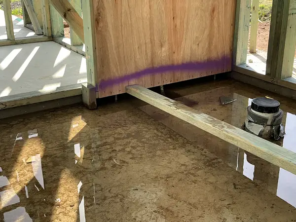 Frame inspection revealing multiple defects including water damage