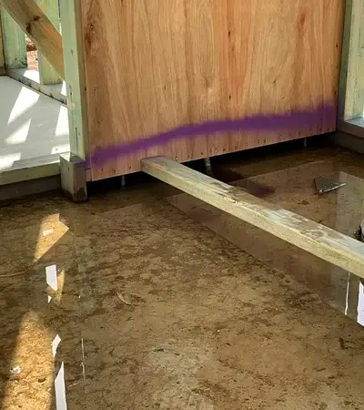 Frame inspection revealing multiple defects including water damage — VG Inspect