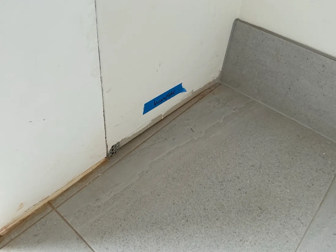 Workmanship detail recorded during a VG Inspect site visit — What Happens at Handover