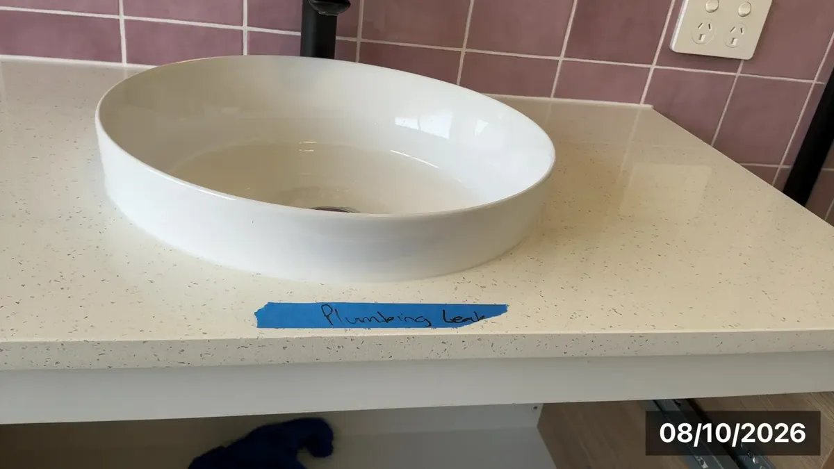 Leaking taps, traps and toilets before move-in