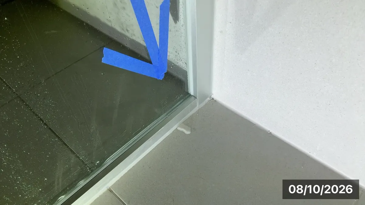 Shower screen leaking at handover