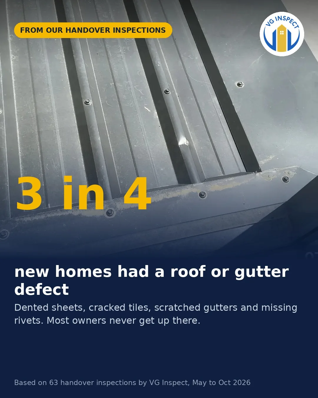Dented roof sheets, scratched gutters and fascias — social post